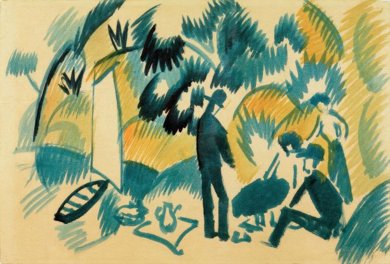 On Lake Thuner, Picnic, 1913 | August Macke