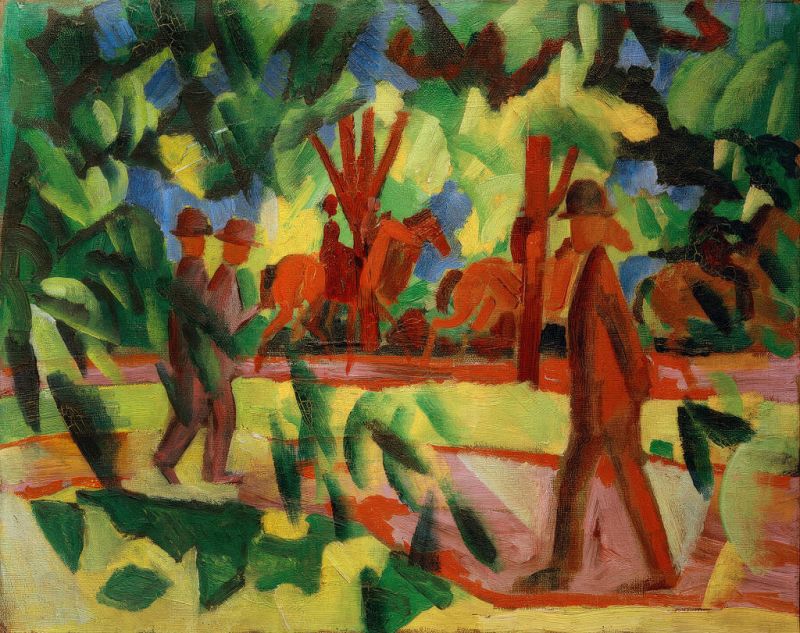 Horsemen and Walkers in the Avenue, 1914 | August Macke