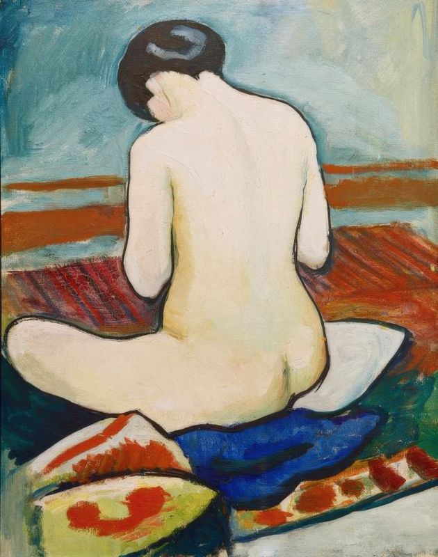 August Macke | Nude Sitting on Cushions, 1911 Nude Sitting on Cushions, 1911 | August Macke