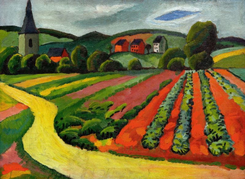 August Macke | Landscape with Church and Lane, 1911 Landscape with Church and Lane, 1911 | August Macke