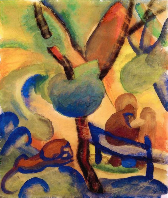 August Macke | Hermit with Lion (Jerome), 1911 Hermit with Lion (Jerome), 1911 | August Macke