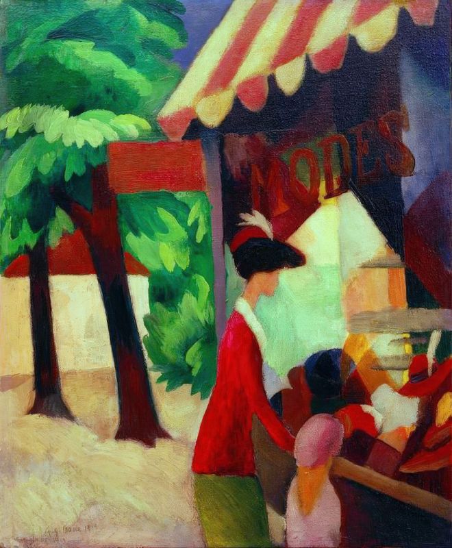 August Macke | In Front of the Hat Shop, 1913 In Front of the Hat Shop, 1913 | August Macke
