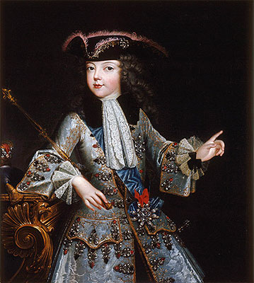 Portrait of Louis XV, 1717 by Augustin Justinat | Painting Reproduction