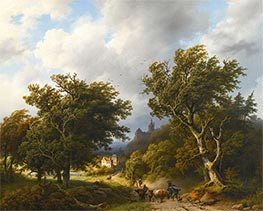 Sommerlandschaft. Der Windstoß, 1855 von Barend Cornelius Koekkoek | Gemälde-Reproduktion