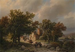 The Gust of Wind, 1845 by Barend Cornelius Koekkoek | Painting Reproduction