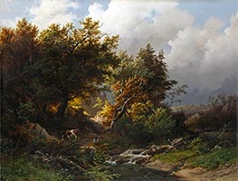 Sonnenbeschienener Wald nach Sturm | Barend Cornelius Koekkoek | Gemälde Reproduktion