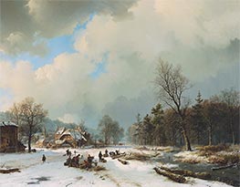 Winter Scene, 1831 by Barend Cornelius Koekkoek | Painting Reproduction