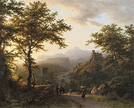 Panoramalandschaft in der Abenddämmerung, 1851 von Barend Cornelius Koekkoek | Gemälde-Reproduktion