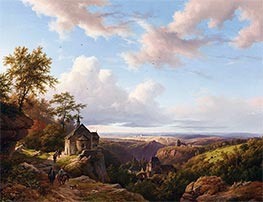 Eifellandschaft mit kleiner Kirche | Barend Cornelius Koekkoek | Gemälde Reproduktion