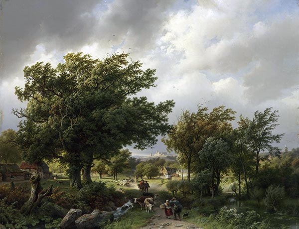 Straße zwischen Bäumen, 1854 | Barend Cornelius Koekkoek | Gemälde Reproduktion