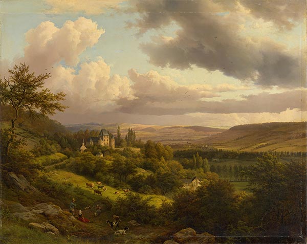 Luxemburgische Landschaft mit Blick auf Schloss Berg, 1846 | Barend Cornelius Koekkoek | Gemälde Reproduktion