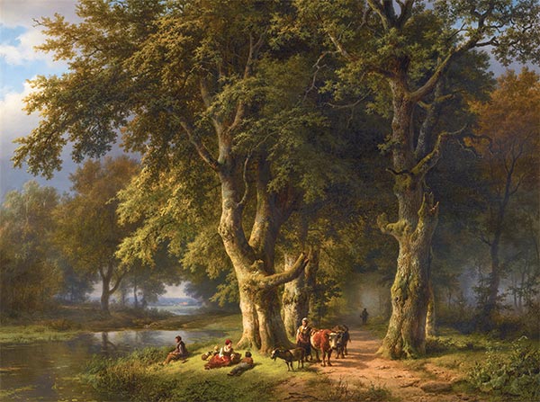 Sommerlandschaft, 1850 | Barend Cornelius Koekkoek | Gemälde Reproduktion