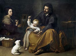 Die Heilige Familie mit kleinen vogel, c.1650 von Murillo | Gemälde-Reproduktion
