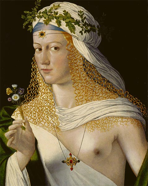 Idealbildnis einer Kurtisane als Flora, early 16th | Bartolommeo da Veneto | Gemälde Reproduktion