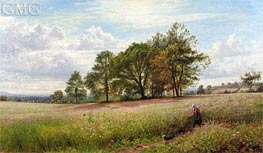 Summer Time: Through the Hayfield, Worcestershire, 1866 by Benjamin Williams Leader | Painting Reproduction