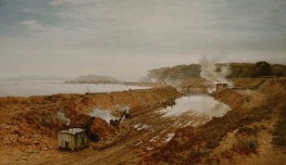 The Excavation of the Manchester Ship Canal: Eastham Cutting, with Mount Manisty in the Distance | Benjamin Williams Leader | Painting Reproduction