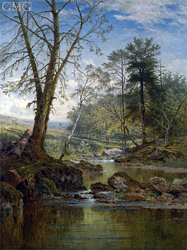 A Sunny Stream - Beardon, Dartmoor, 1883 | Benjamin Williams Leader | Painting Reproduction