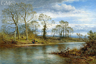 An English River in Autumn, 1877 | Benjamin Williams Leader | Painting Reproduction