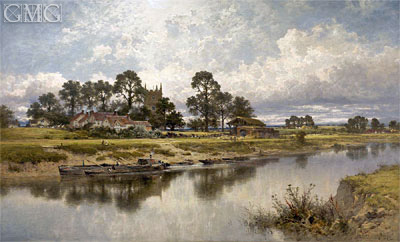 Severn Side, Sabrina's Stream at Kempsey on the River Severn, 1889 | Benjamin Williams Leader | Gemälde Reproduktion