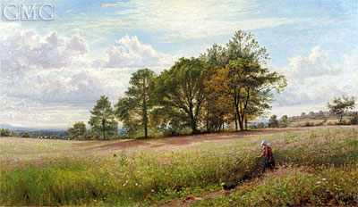Summer Time: Through the Hayfield, Worcestershire, 1866 | Benjamin Williams Leader | Painting Reproduction