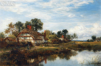 Worcestershire Cottages, 1894 | Benjamin Williams Leader | Painting Reproduction