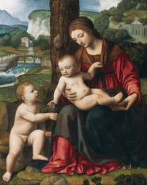 Madonna mit Kind und dem jungen Johannes dem Täufer | Bernardino Luini | Gemälde Reproduktion
