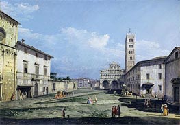 The Piazza San Martino and The Duomo, c.1747 by Bernardo Bellotto | Painting Reproduction