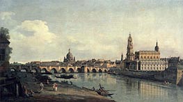 Dresden from the Right Bank of the Elbe below the Augustusbrucke, c.1751/53 von Bernardo Bellotto | Gemälde-Reproduktion