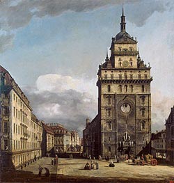 Square with the Kreuz Kirche in Dresden, 1751 by Bernardo Bellotto | Painting Reproduction