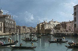The Grand Canal Looking North from the Palazzo Contarini dagli Scrigni to the Palazzo Rezzonico, undated by Bernardo Bellotto | Painting Reproduction