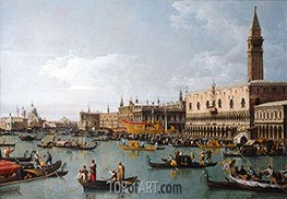 Das Becken von San Marco am Himmelfahrtstag, Venedig, c.1739/40 von Bernardo Bellotto | Gemälde-Reproduktion