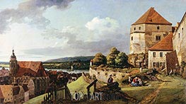 Sonnenstein Festung oberhalb Pirna, c.1753/55 von Bernardo Bellotto | Gemälde-Reproduktion