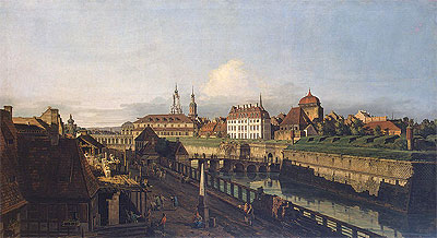 Old Fortifications of Dresden, c.1749/52 by Bernardo Bellotto | Painting Reproduction