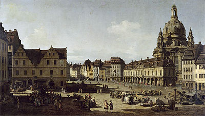 View of the New Market Place in Dresden from the Moritzstrasse, c.1749/51 | Bernardo Bellotto | Gemälde Reproduktion