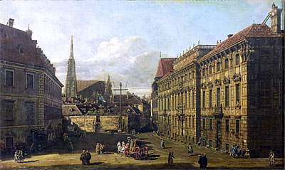 A view of the Lobkowicz Palace in Vienna, c.1760/67 by Bernardo Bellotto | Painting Reproduction