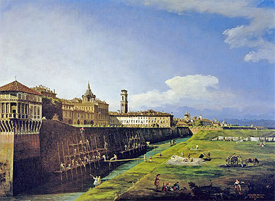 View of Turin from the Gardens of the Palazzo Reale, 1745 by Bernardo Bellotto | Painting Reproduction