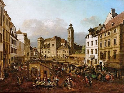 The Freyung in Vienna, View of South-East, c.1759/60 by Bernardo Bellotto | Painting Reproduction