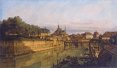 Moat of Zwinger in Dresden, c.1750/60 by Bernardo Bellotto | Painting Reproduction