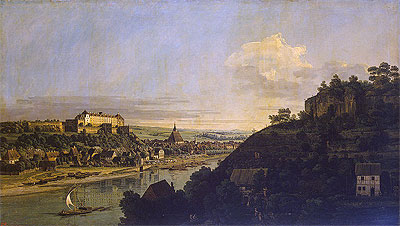 View of Pirna from the Right Bank of the Elba, c.1753 | Bernardo Bellotto | Gemälde Reproduktion