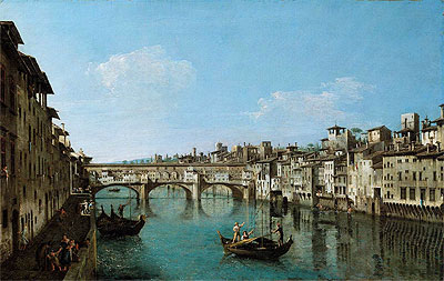 The Ponte Vecchio, Florence, undated | Bernardo Bellotto | Gemälde Reproduktion
