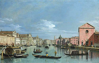 Venice: Upper Reaches of the Grand Canal Facing Santa Croce, c.1740/50 | Bernardo Bellotto | Gemälde Reproduktion