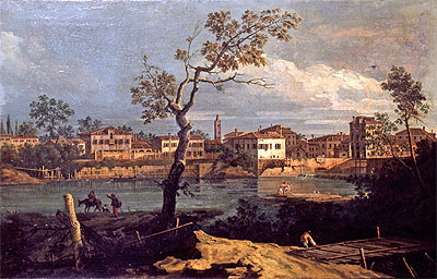 Country, Shore by the River, undated | Bernardo Bellotto | Gemälde Reproduktion
