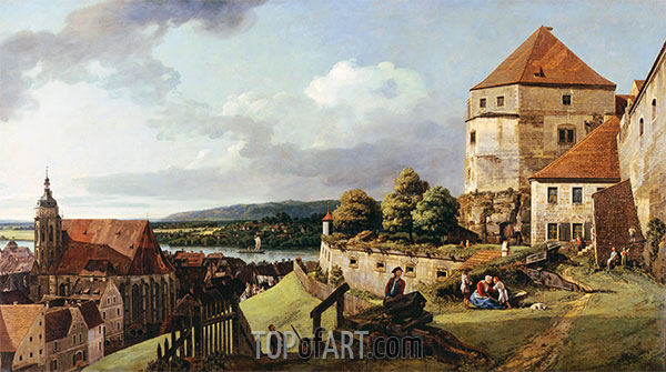 Sonnenstein Festung oberhalb Pirna, c.1753/55 | Bernardo Bellotto | Gemälde Reproduktion