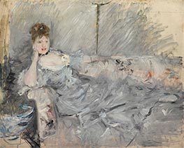 Young Woman in Gray Recline, 1879 by Berthe Morisot | Painting Reproduction