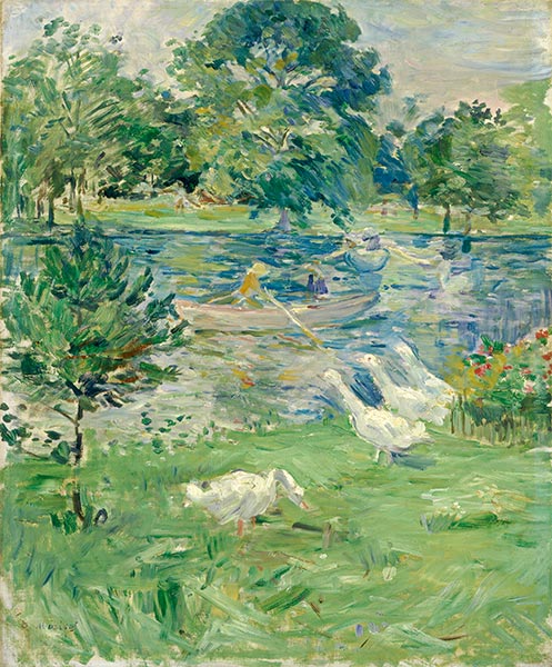 Girl in a Boat with Geese, c.1889 | Berthe Morisot | Painting Reproduction