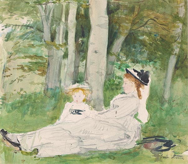 At the Edge of the Forest (Edma and Jeanne), c.1872 | Berthe Morisot | Painting Reproduction