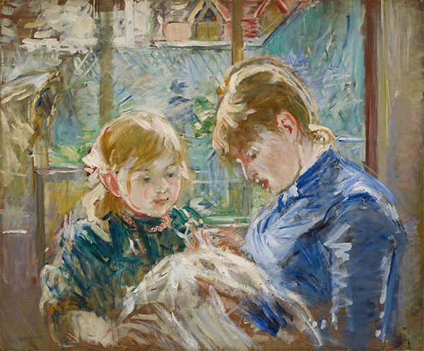 Die Tochter des Künstlers, Julie, mit ihrem Kindermädchen, c.1884 | Berthe Morisot | Gemälde Reproduktion
