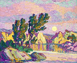 Creek at Twilight, Wild Horse Creek, Kansas, 1927 by Birger Sandzén | Painting Reproduction