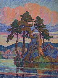 See bei Sonnenuntergang, Colorado, 1921 von Birger Sandzén | Gemälde-Reproduktion