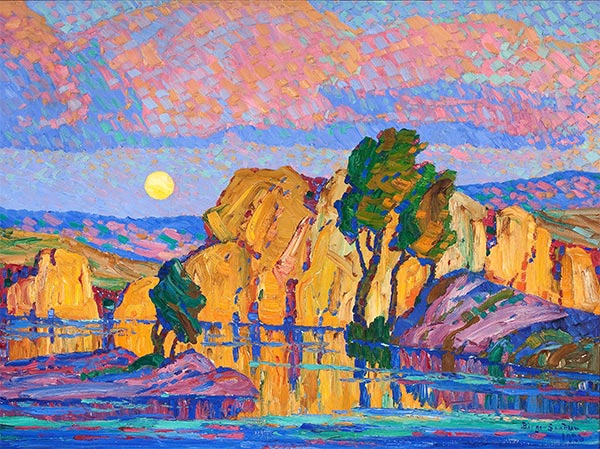 Late Moon Rising (Wild Horse Creek), 1923 | Birger Sandzén | Painting Reproduction